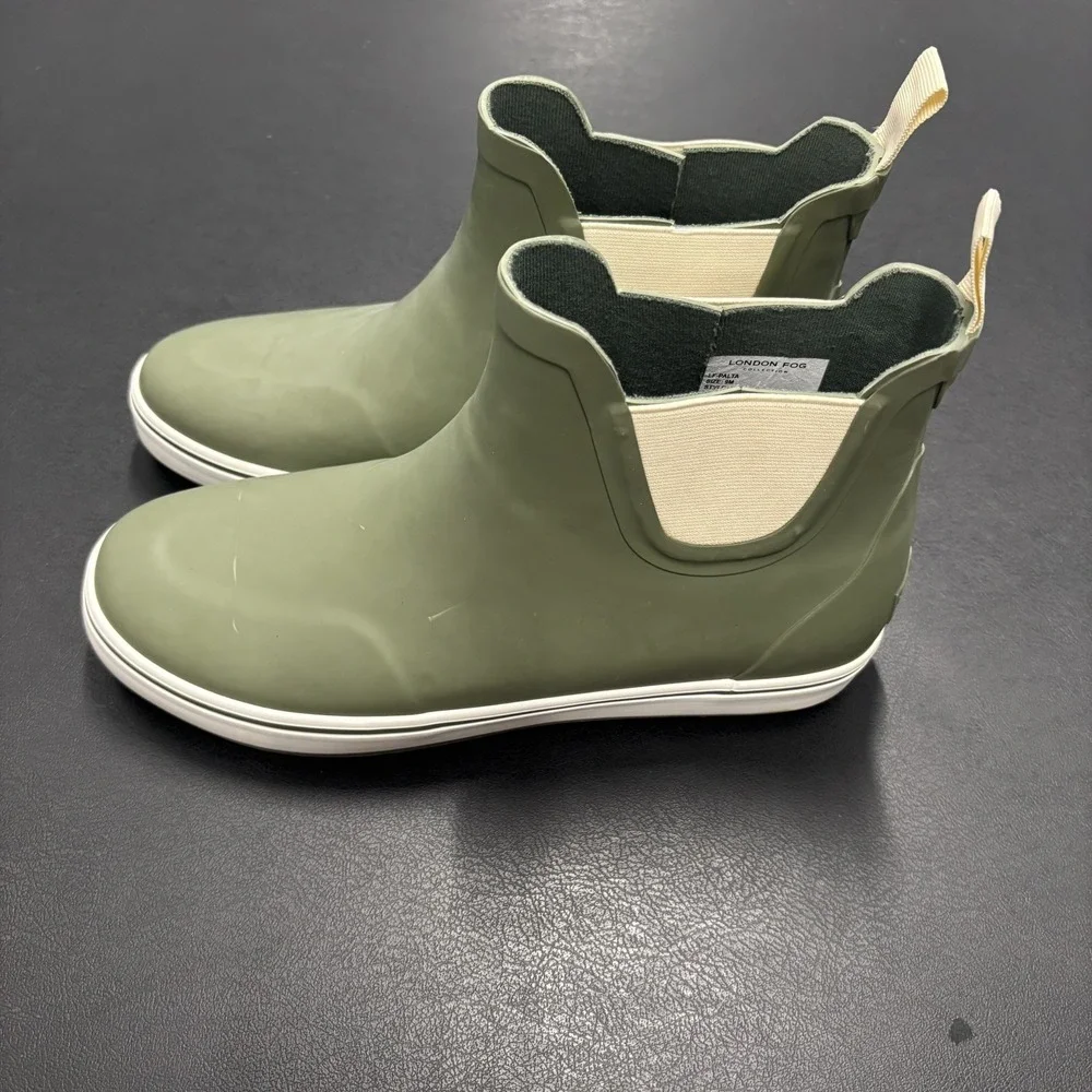 London Fog Olive Green Chelsea Rain Boots